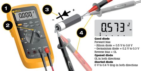 multimeter diode resistance test